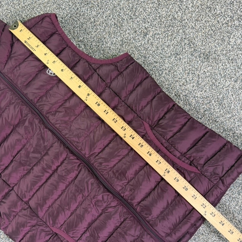 Ariat Ideal Down Vest Womens Medium Purple Puffer Packable Equestrian Zip Up - Picture 11 of 12